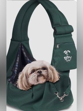 Puppy Eyes Pet Carrier Crossbody Sling with Pocket for Dogs up to 15 pounds S/M